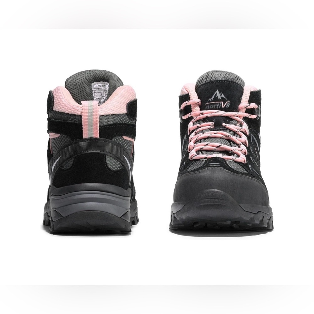 NWT Women's Waterproof Wide Hiking Boots Outdoor/Black&Pink/US8 - Picture 2 of 12